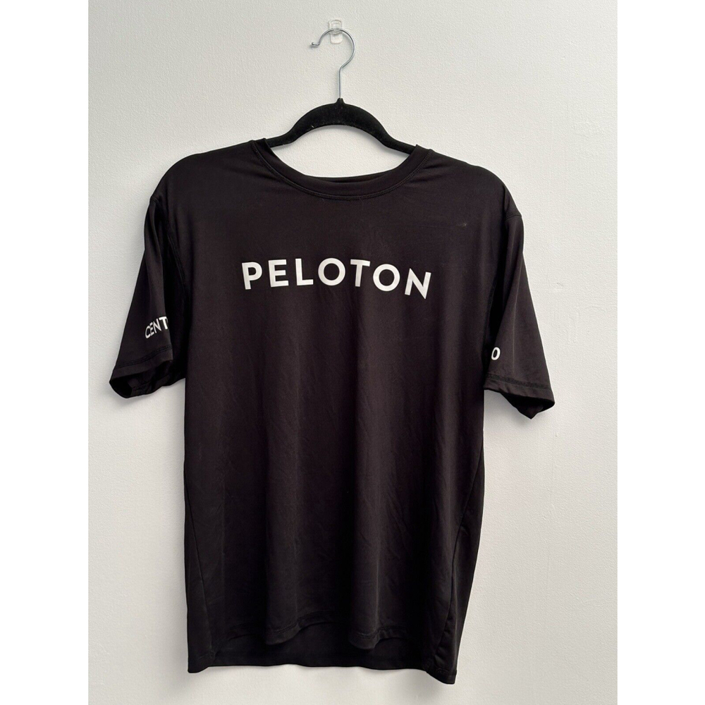 Peloton T Shirt Size Medium Women's 100 Century Black Logo Branded 100 Rides Tee